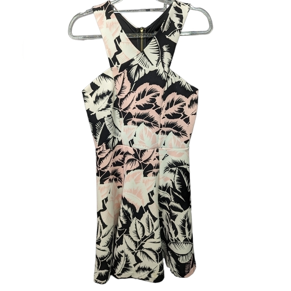 Express Criss Cross Leaf Pattern Dress Sz 8